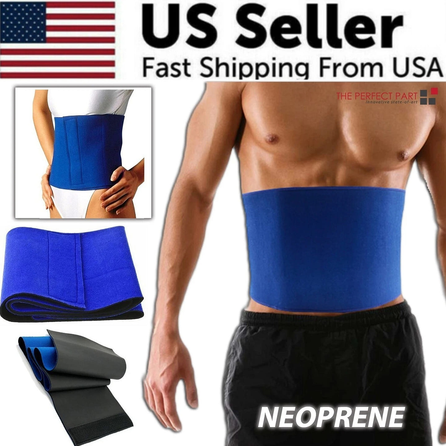 Waist Trimmer Belt Sweat Band Wrap Ab Stomach 1 each