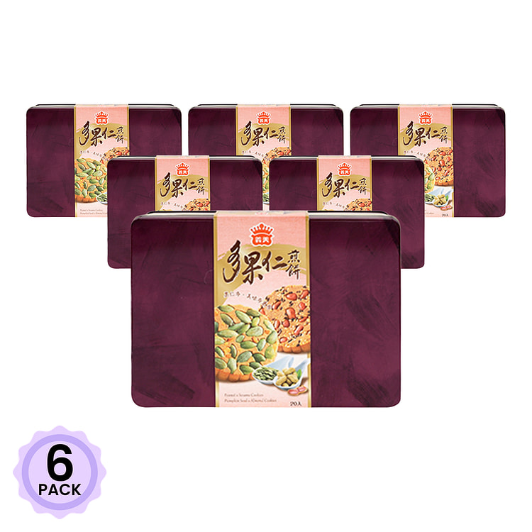 义美 多果仁煎饼礼盒 20枚 【新年春节年货必备】 320 克*6 包