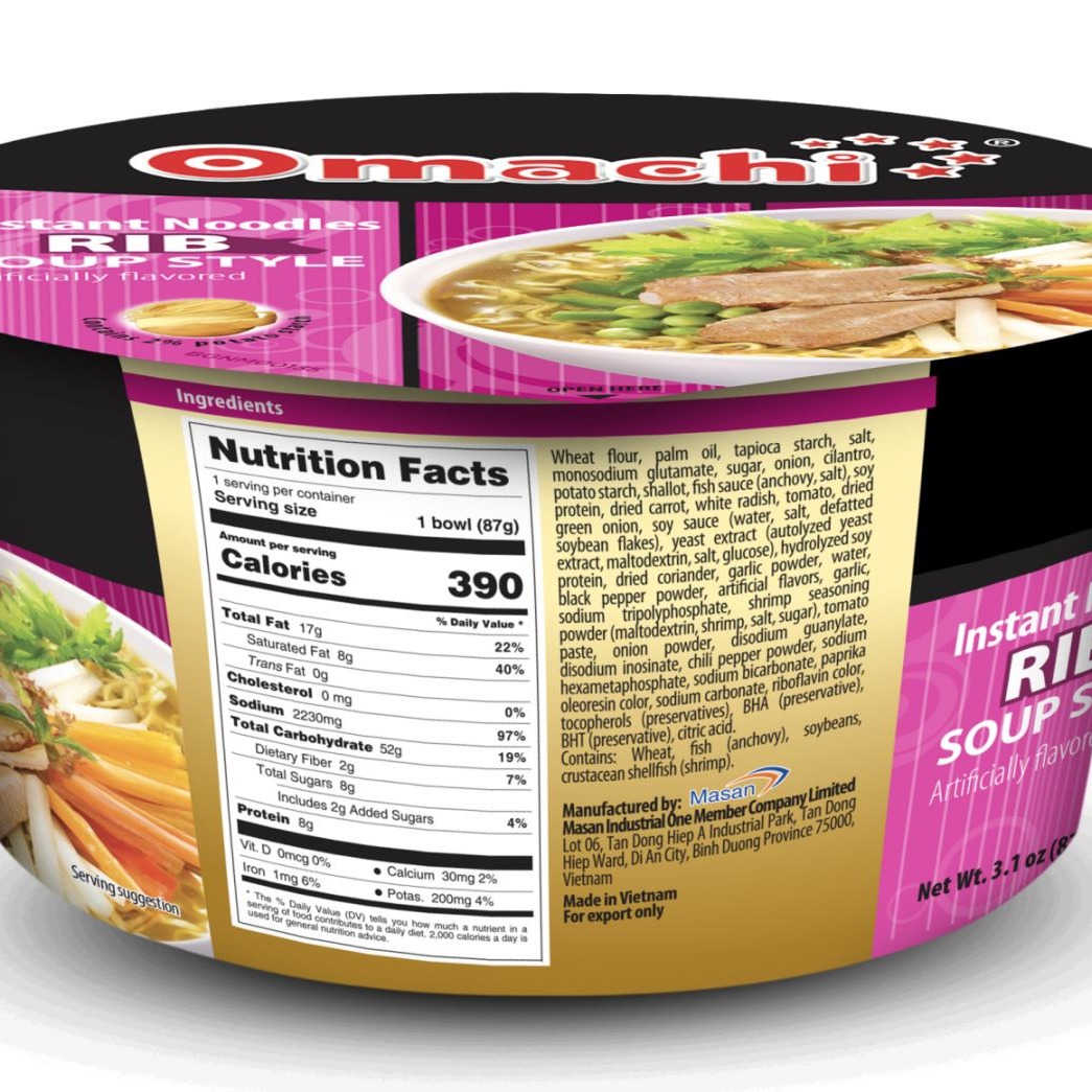 Get OMACHI INSTANT NOODLE PORK RIB STYLE BOWL 3.06 oz Delivered