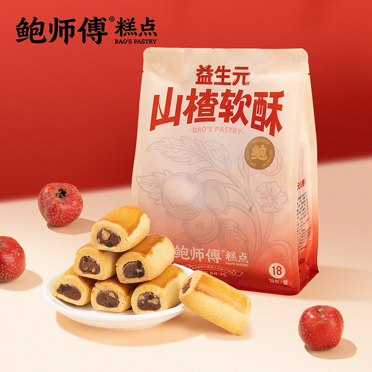 鲍师傅山楂软酥传统中式老式糕点早餐零食点心 360 克