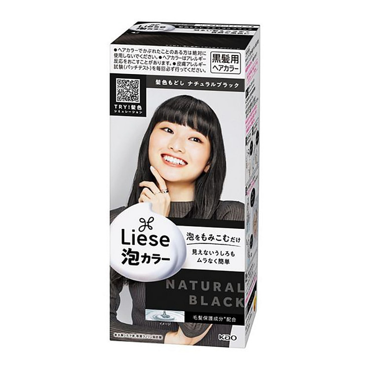Thuốc nhuộm tóc dạng bọt KAO Kao Liese màu đen tự nhiên