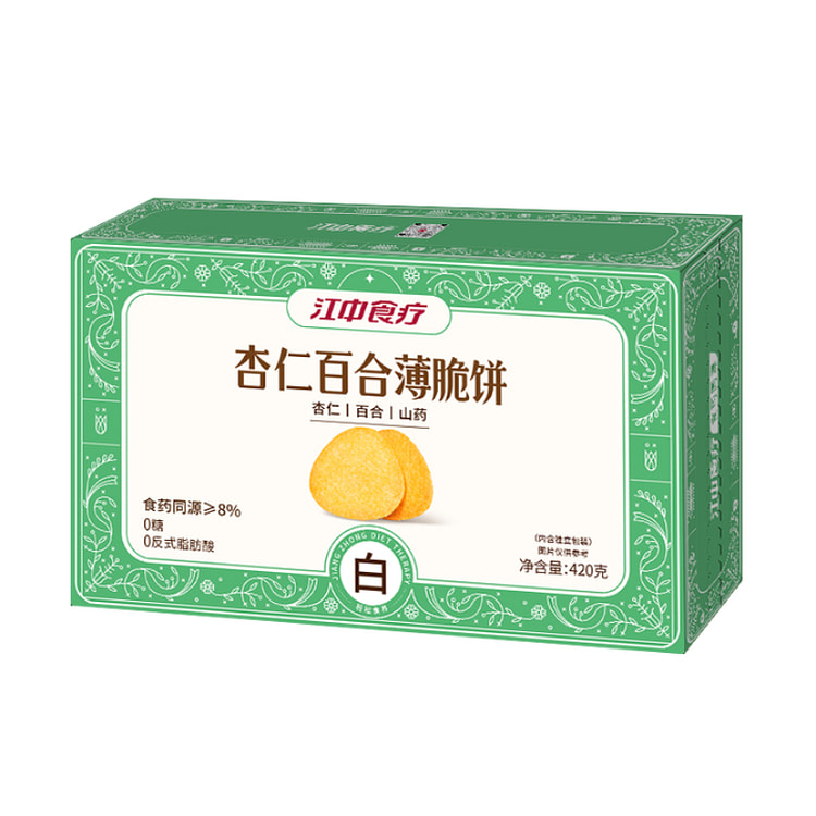 江中杏仁百合饼干 0 糖非油炸 420g*1 盒 420 克