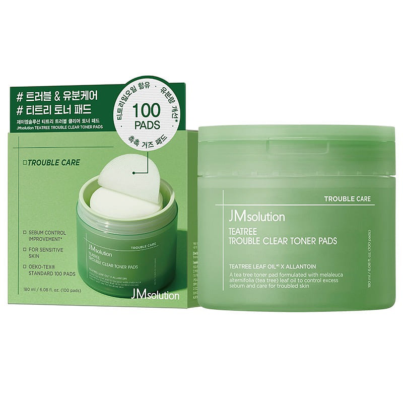 Korea JM Tea Tree Pads 100pcs Oil Control&Soothing 1 box