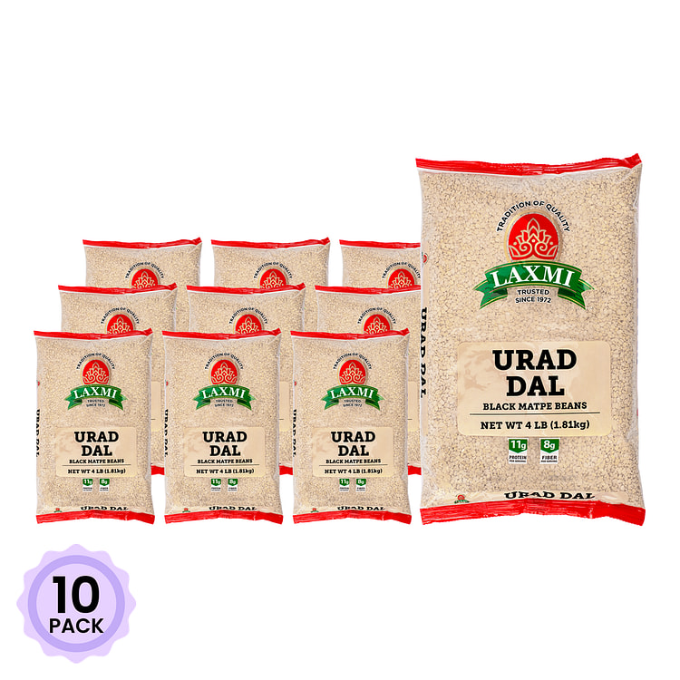 Laxmi Urad Dal, Skinned Black Lentils 4 lb*10 pack