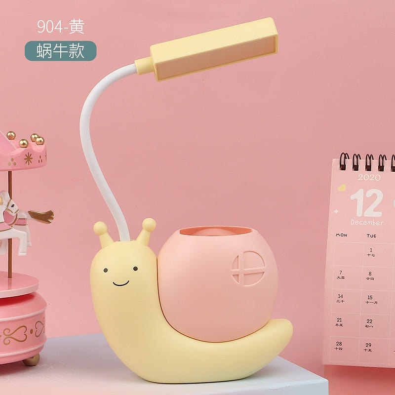 Cute LED table lamp rechargable eye-protective light for student, baby, yellow 1 count
