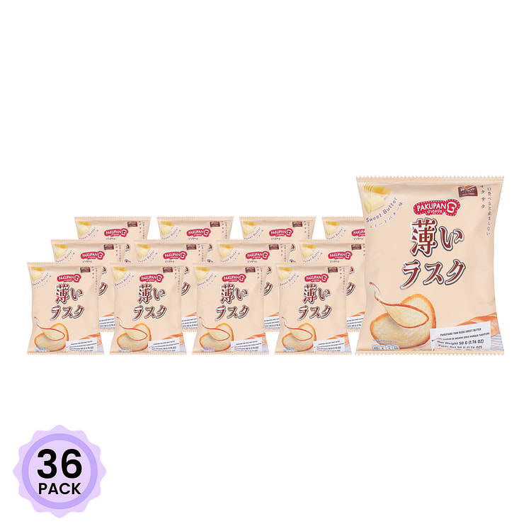 Pakupang 日式薄脆面包干 甜黄油味 50 克*36 包