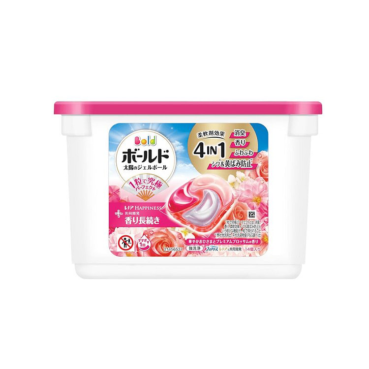 宝洁 清洗柔顺洗衣凝珠14个 玫瑰花香 1 份