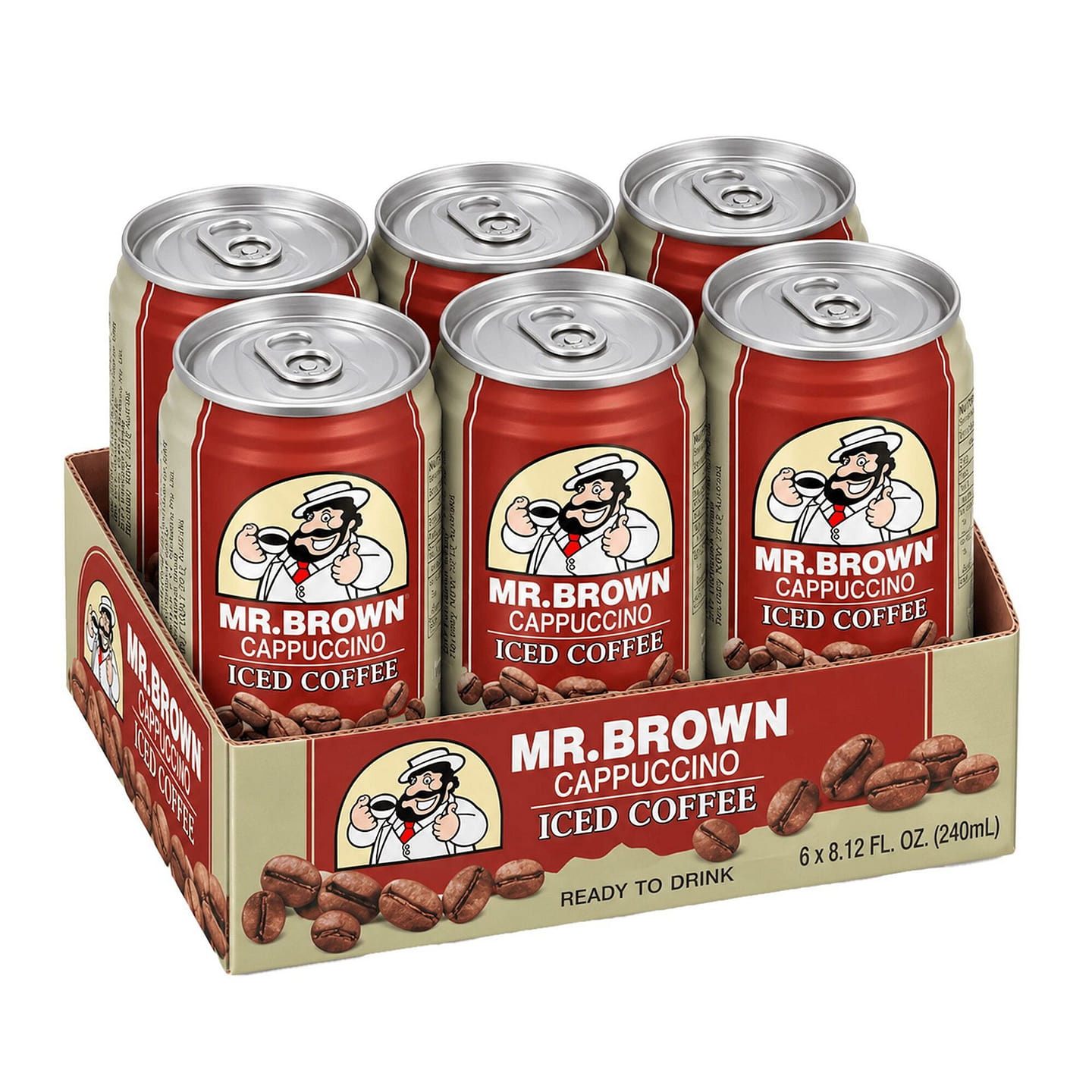 Mr. Brown Cappuccino Iced Coffee – 8.12 oz 6 can