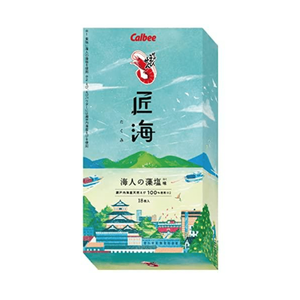 【日本直邮】CALBEE卡乐B限量商品 匠海 藻盐 鲜虾片 18片装 15 份