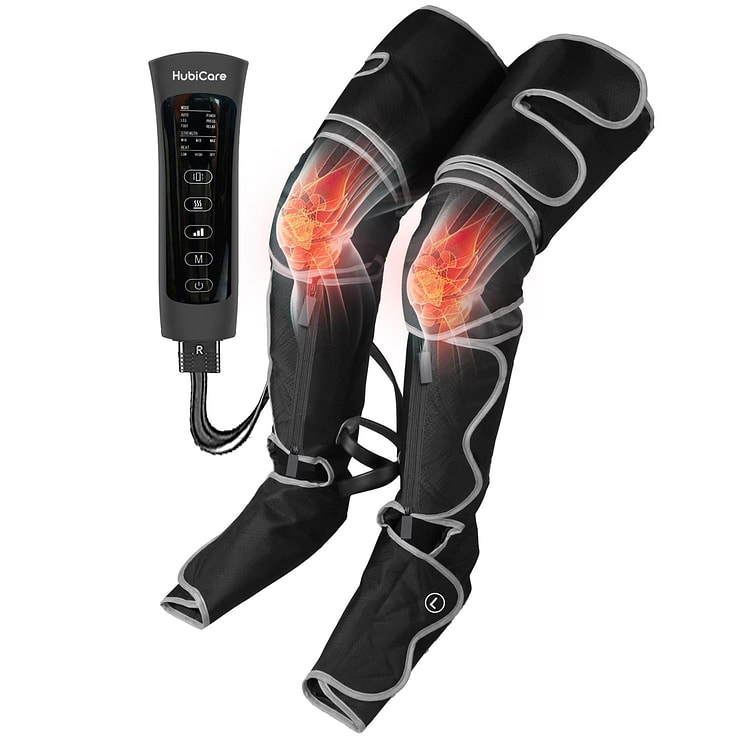 HubiCare 气压腿部按摩器，带加热和振动功能