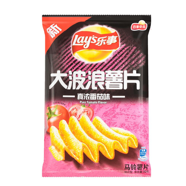 乐事 大波浪薯片 真浓番茄味70g