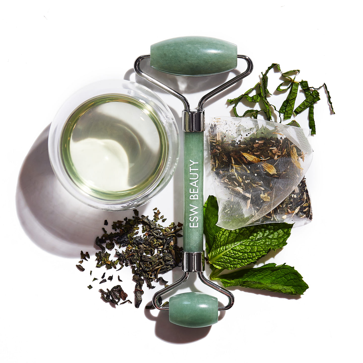 Mint Green Tea Jade Crystal Facial Roller 1 each