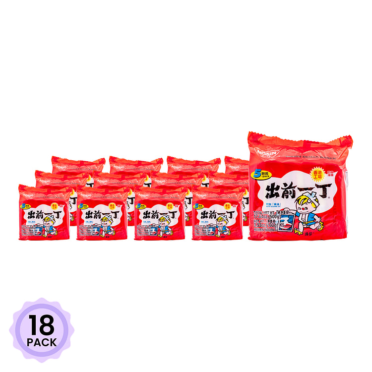 出前一丁 麻油味即食面 五包装 100g*5 500 克*18 包