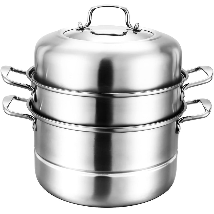 11" Steamer Pot, 3 Tier Stainless Steel Steam Pot 1 each