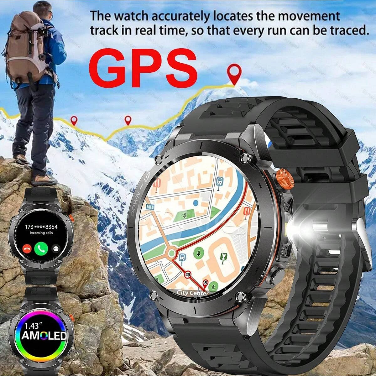 Smart watch with GPS and compass 1 each