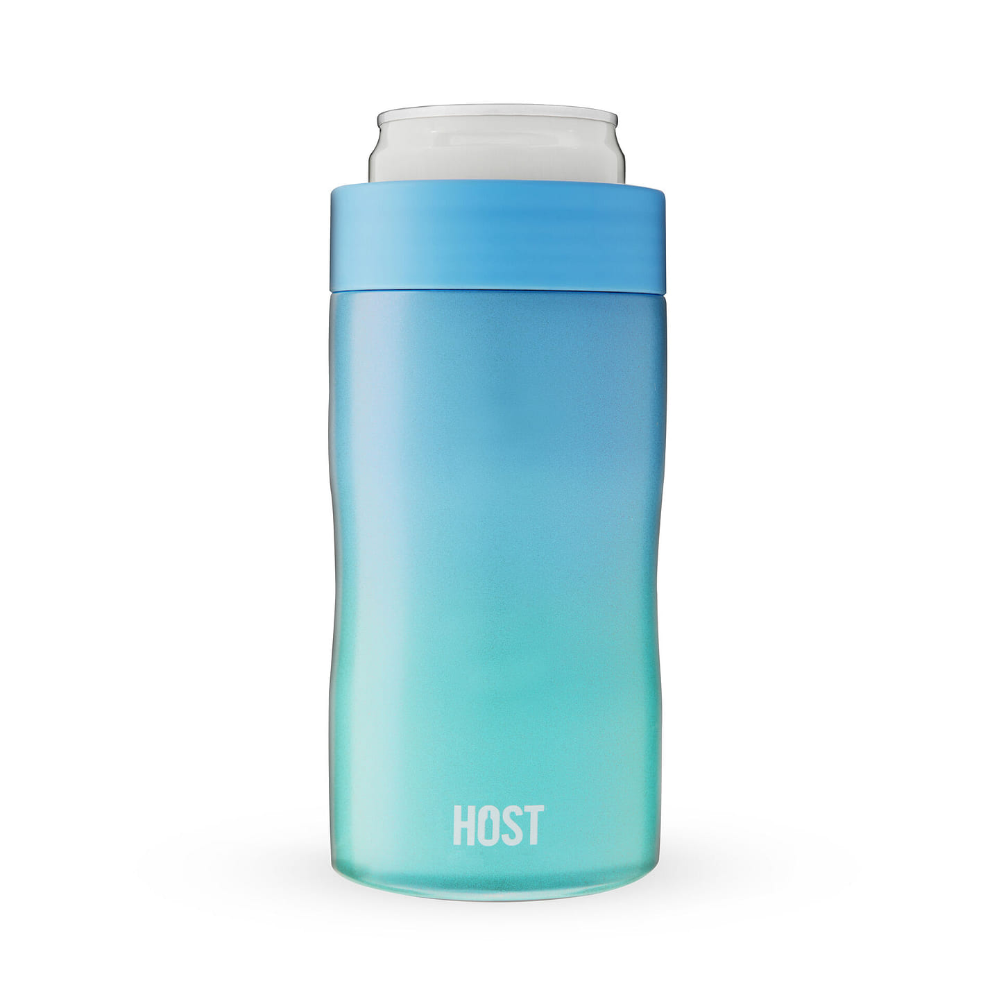 HOST Stay-Chill Beer Cozy Insulated Can Cooler Tumbler – Double Walled Stainless Steel Beer Can Insulator Holder for Slim Sized Cans – Lagoon 12 oz