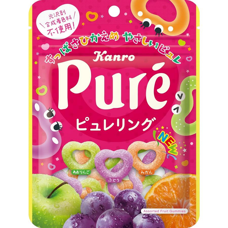 KANRO pure fruit heart shaped soft candy ring 63g
