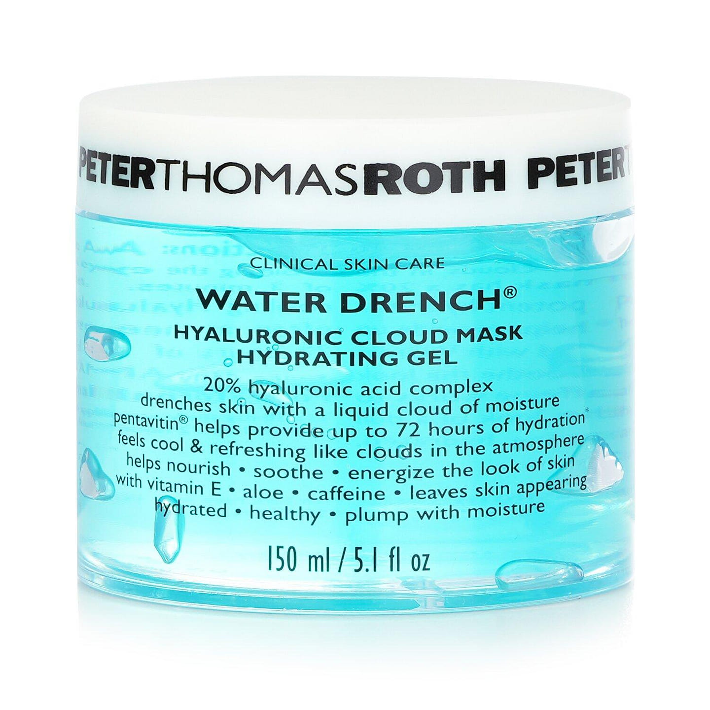 Peter Thomas Roth Water Drench Hyaluronic Cloud Mask Hydrating Gel –/ 150ml/5.1oz 150 ml