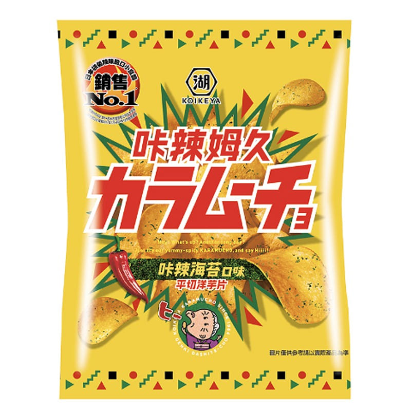 Koikeya Karamucho Potato Chips Spicy Seaweed Flavor 58.5 グラム