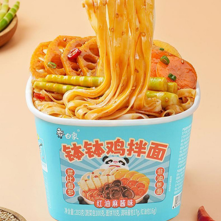 White elephant bowl chicken noodles with red oil sesame sauce flavor box dr