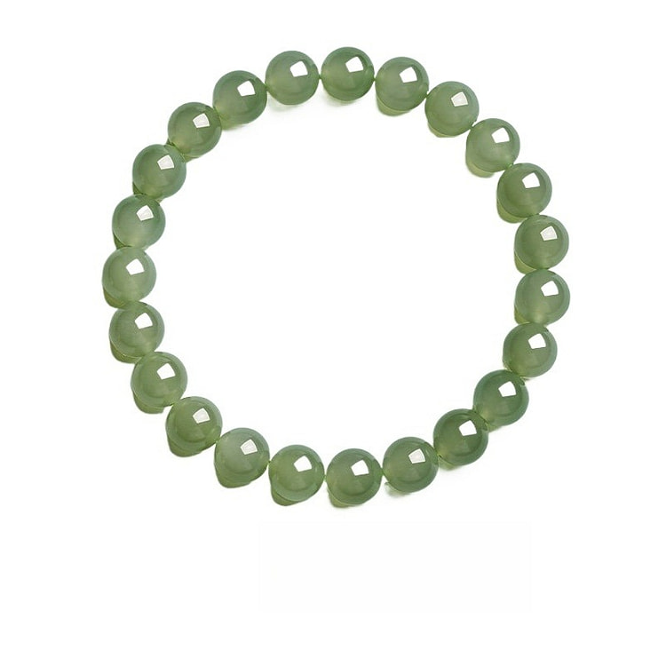 宫里上新 和田玉手串青海老坑 深冰晴约 8mm 1 盒