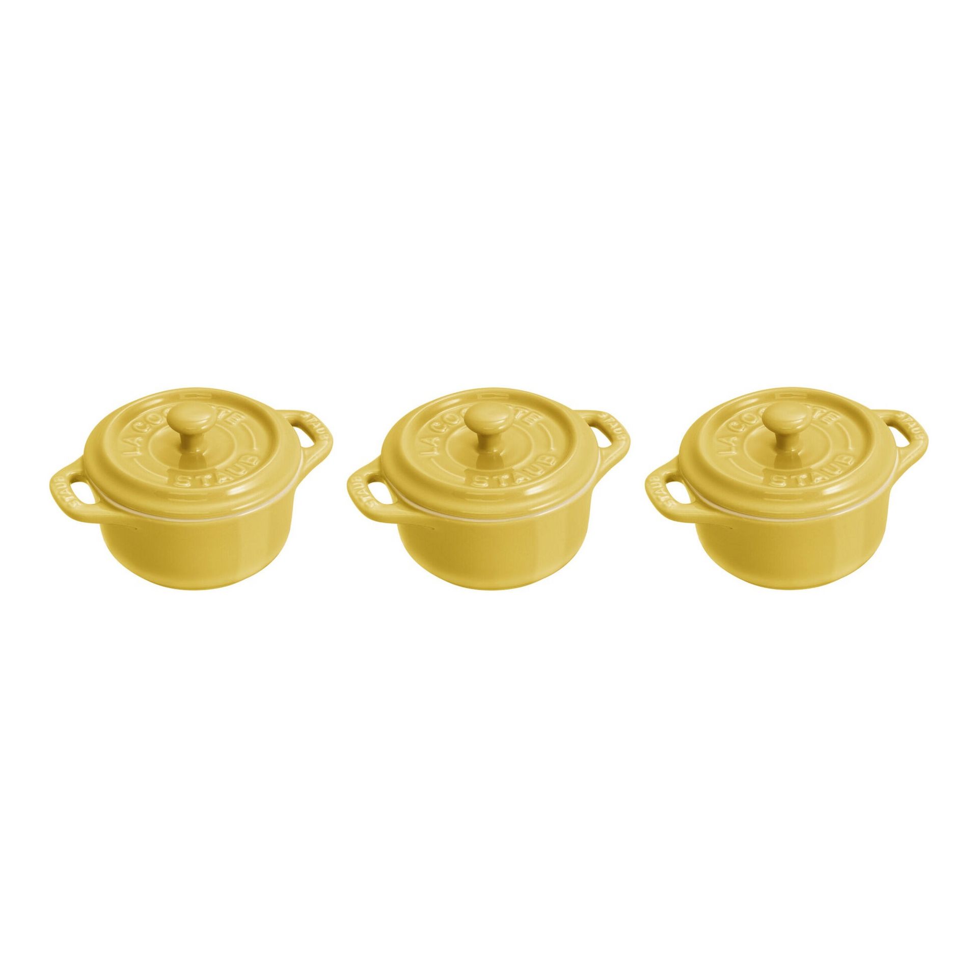STAUB Ceramic 3-pc Mini Round Cocotte Set 3-pc / Citron 1 each