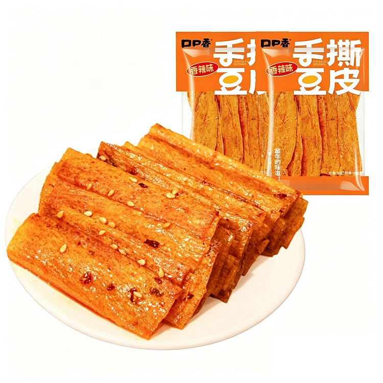 口口香手撕豆皮香辣味豆卷辣条湖南特产零食儿时怀旧 12 克*10 包