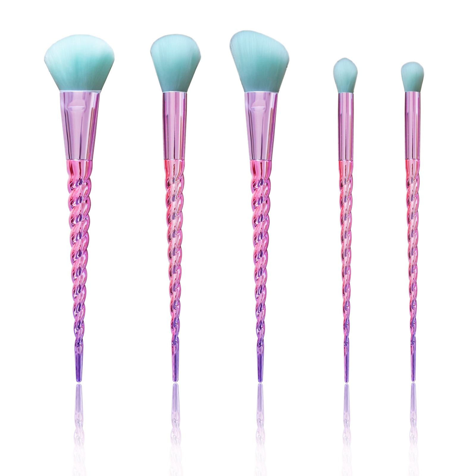 Get Ameliee Metallic Pink Makeup Brush Set Face & Eye Delivered Weee