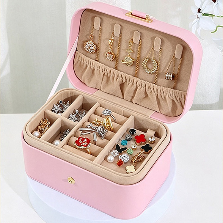 Portable Jewelry Box For Earrings Necklaces 1 count