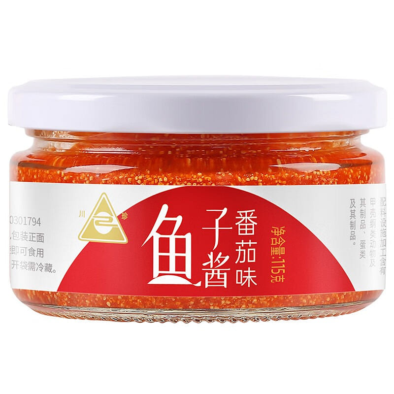 川珍 深海鱼子酱(番茄味) 海鲜酱即食鱼籽罐头 115 克