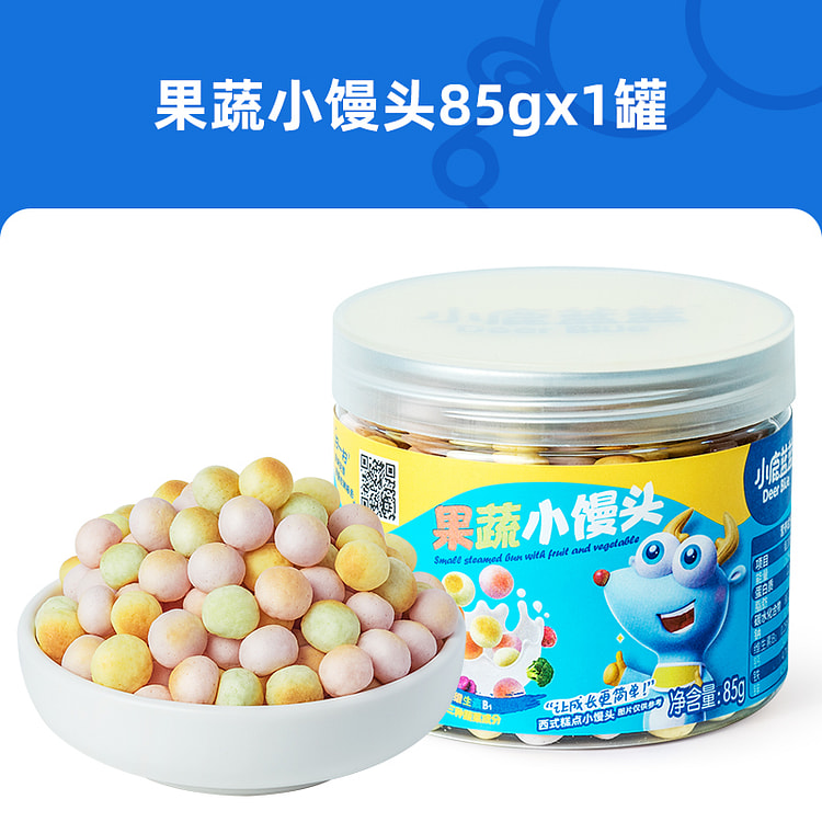 小鹿蓝蓝果蔬小馒头宝宝零食85g/罐