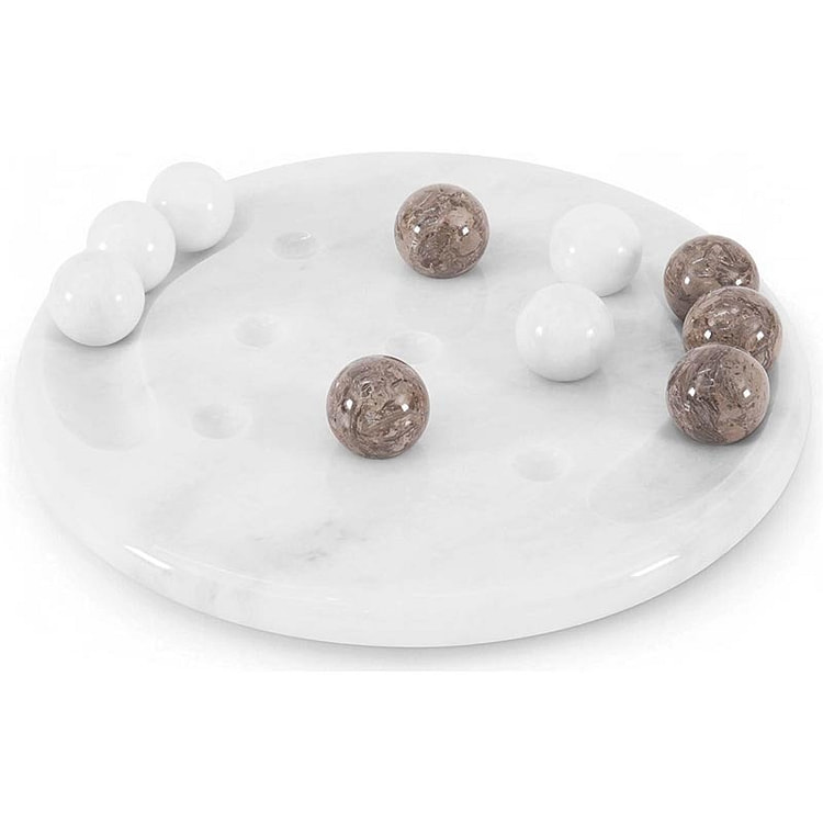 Radicaln Marble Tic Tac Toe Game,10" White/Oceanic