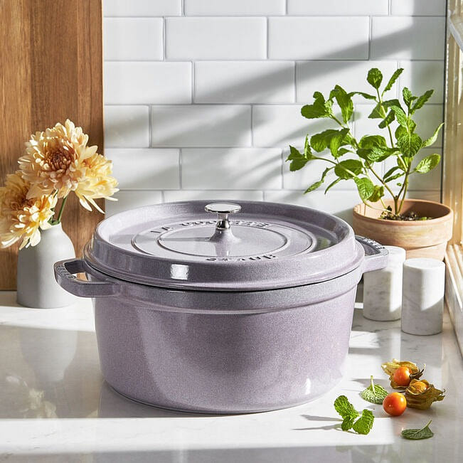 STAUB Cast Iron 7-qt Round Cocotte 7-qt / Lilac 1 each