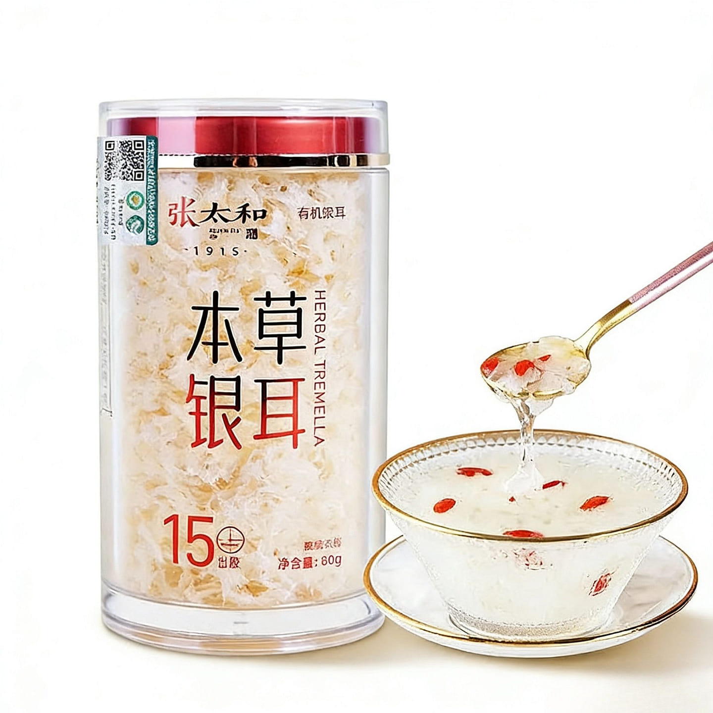 Zhang Taihe Organic White Fungus 80g*1 Jar 1 bottle