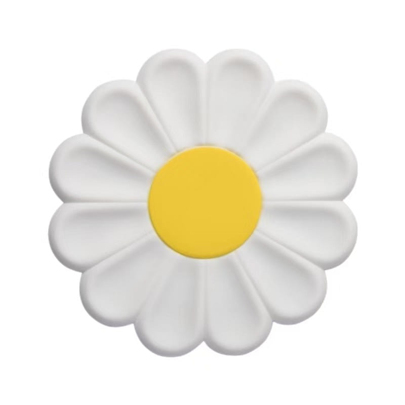 Daisy Flower Silicone Placemat Anti-Scald Simple Lovely-9.5cm White 1 each