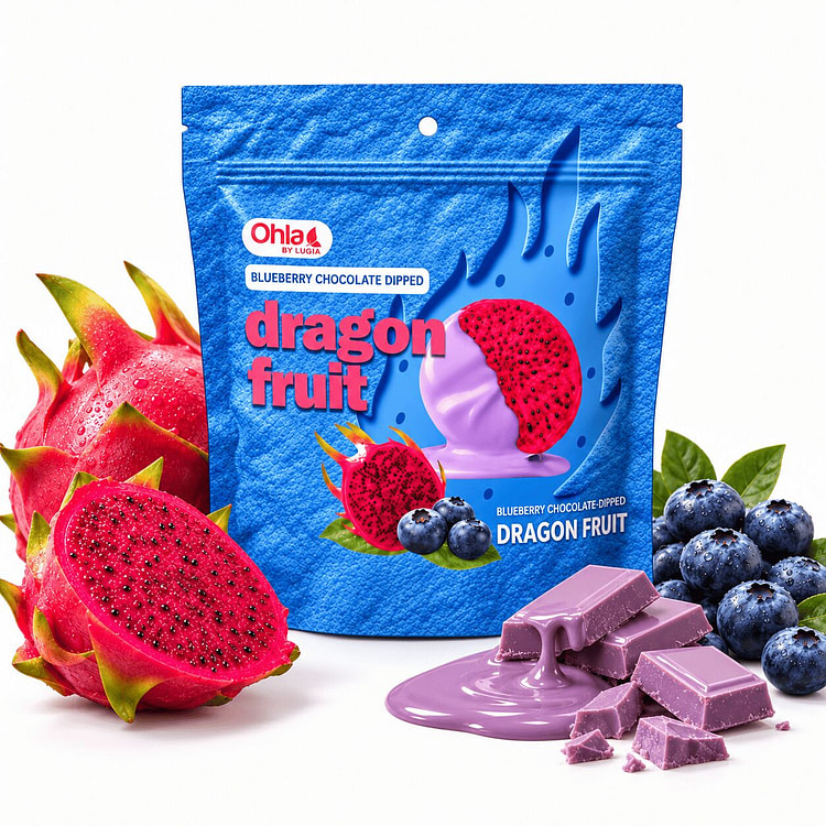 Blueberry Chocolate Dried Red Dragon Fruit 3.53 oz