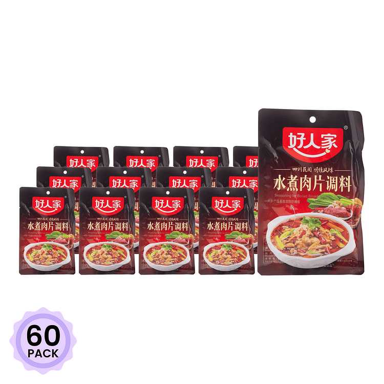Haorenjia Seasoning for Boiled Sliced Pork in Chili Sauce 100 g*60 pack