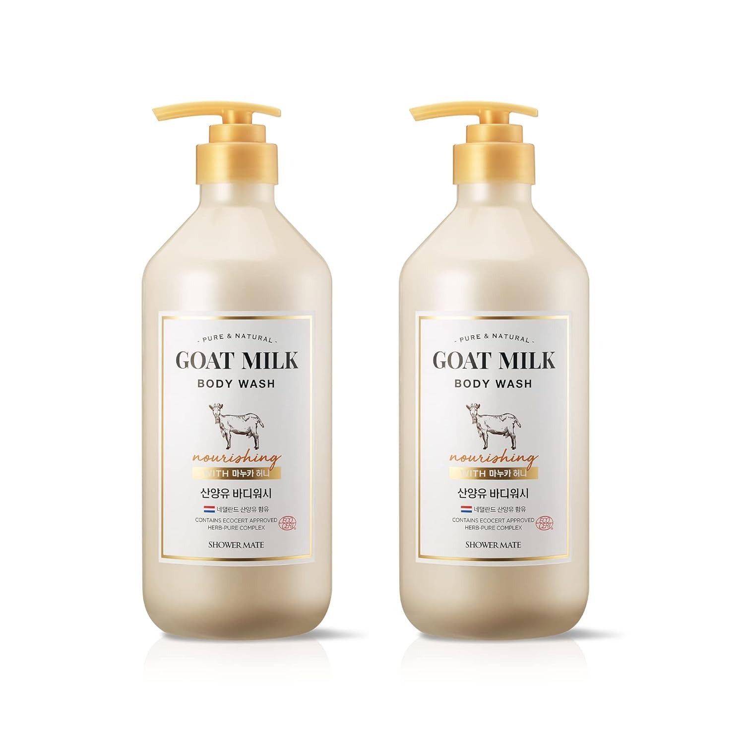 ShowerMate - Goat Milk Manuka Body Wash (27 fl oz/800 ml) Pack of 2 1600 ml