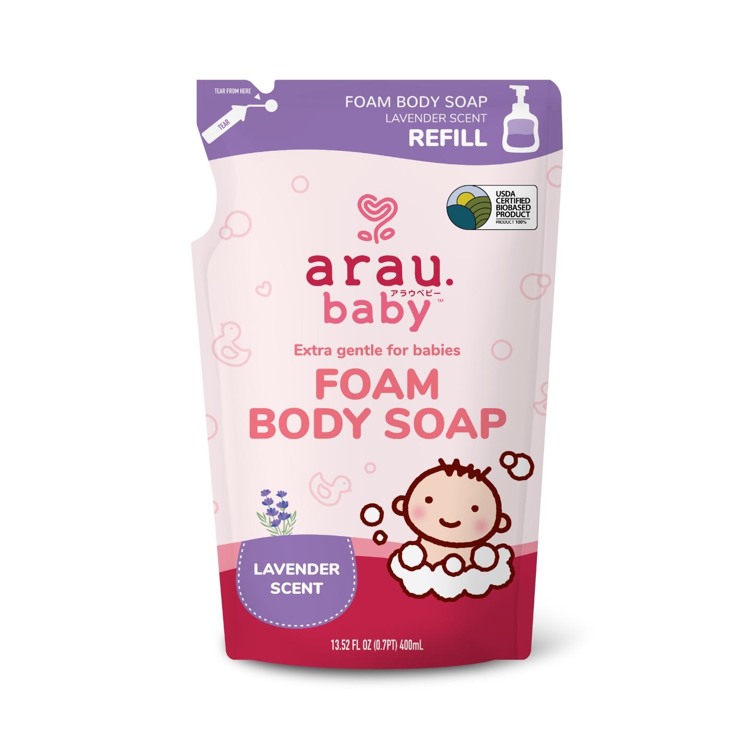 Arau Baby Foam Body Soap Refill (Lavender) 13.52 fl.oz
