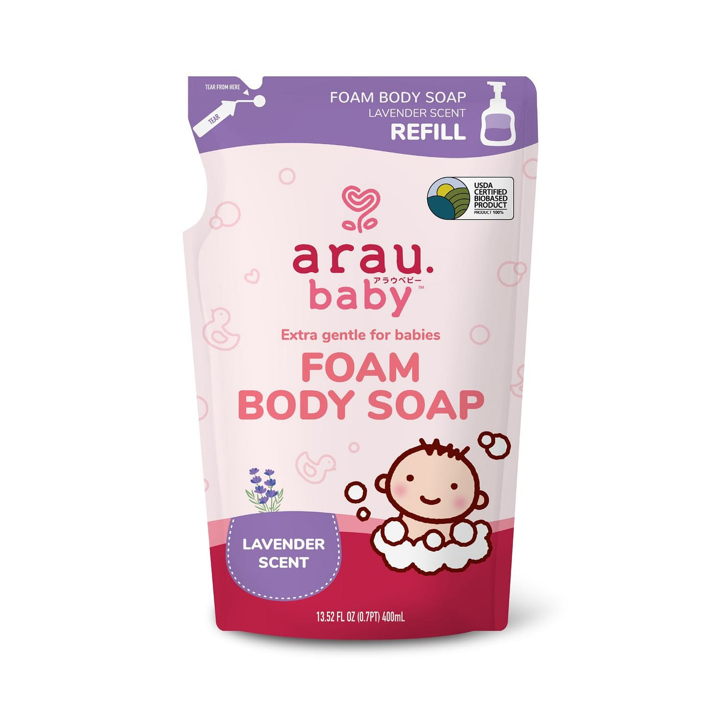 Arau Baby Foam Body Soap Refill (Lavender) 13.52 fl.oz