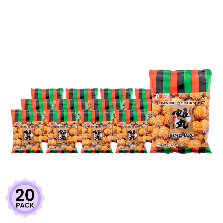 Amanoya 보통매운맛 히메마루 일식 쌀과자 3.45 온스*20 팩