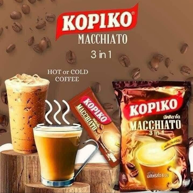 Kopiko Cà Phê Macchiato 3 in 1 – 20 gói Thái Lan, thơm béo chuẩn vị Ý 480GR
