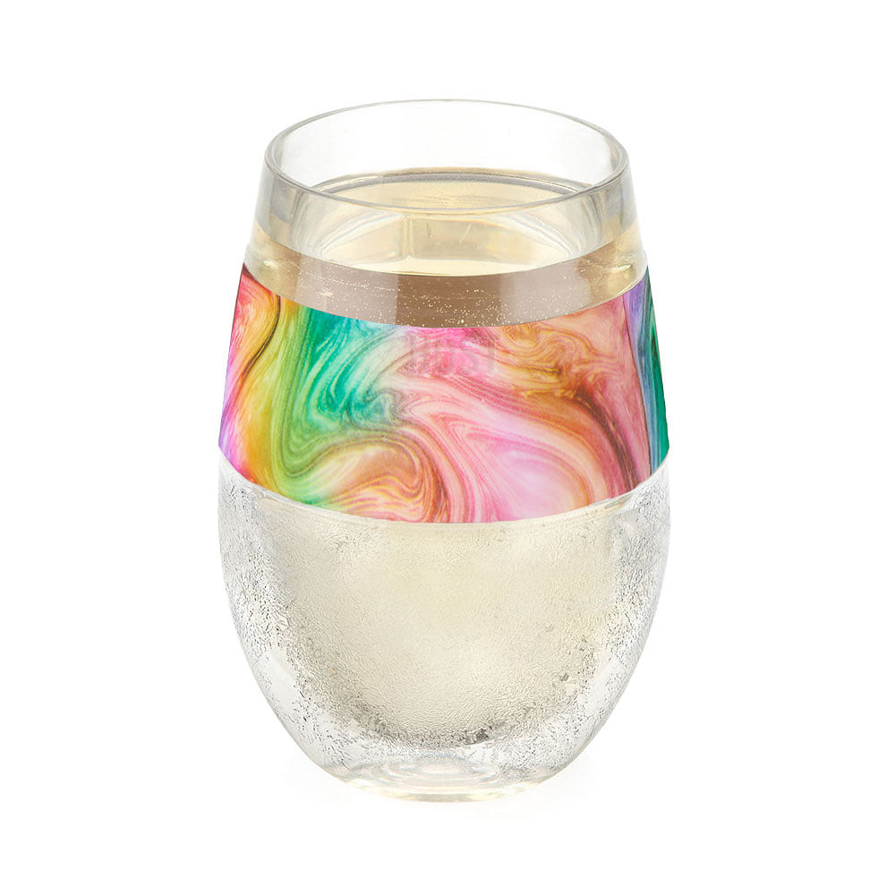 HOST Wine Freeze Cooling Cup, Plastic Double Wall Insulated Freezable Drink Chilling Tumbler with Freezing Gel | Wine Glasses for Red and White Wine, Set of 1, 8.5 oz, Unicorn 8.5 oz
