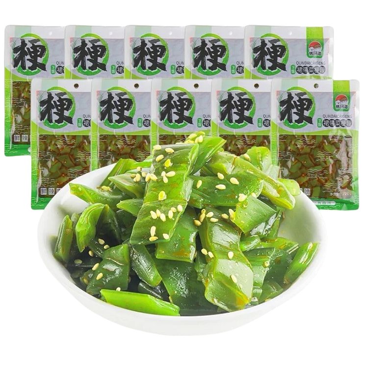 隽品湾 高品质香辣裙带菜梗段 开袋即食 小袋海带小菜咸菜 73g*3