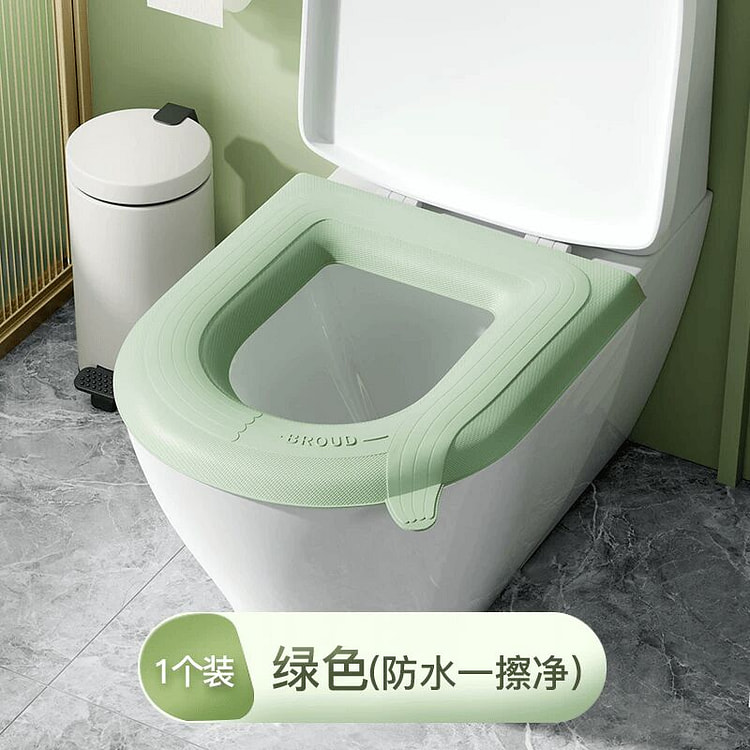 马桶垫【自带提手】绿色-防水可擦-四季通用1个 20 克