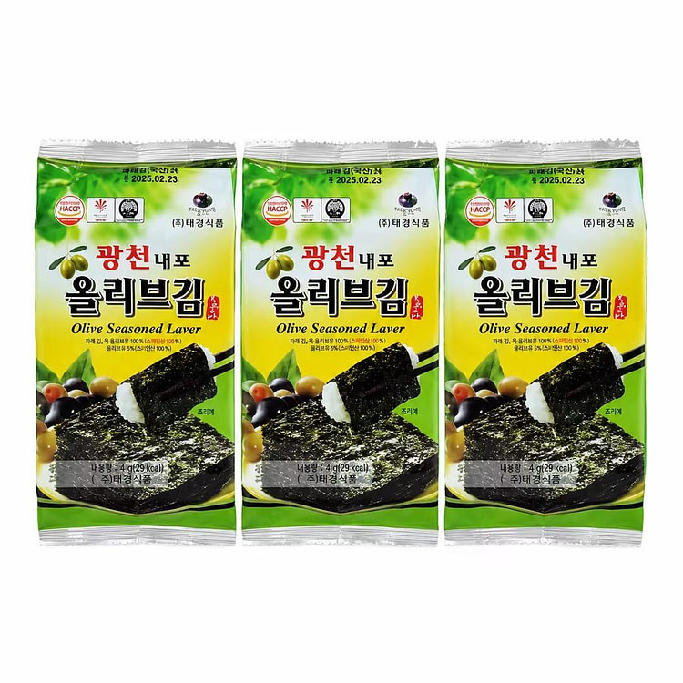 Tasty sea salt with olive oil flavor 4g*3pcs 1 each