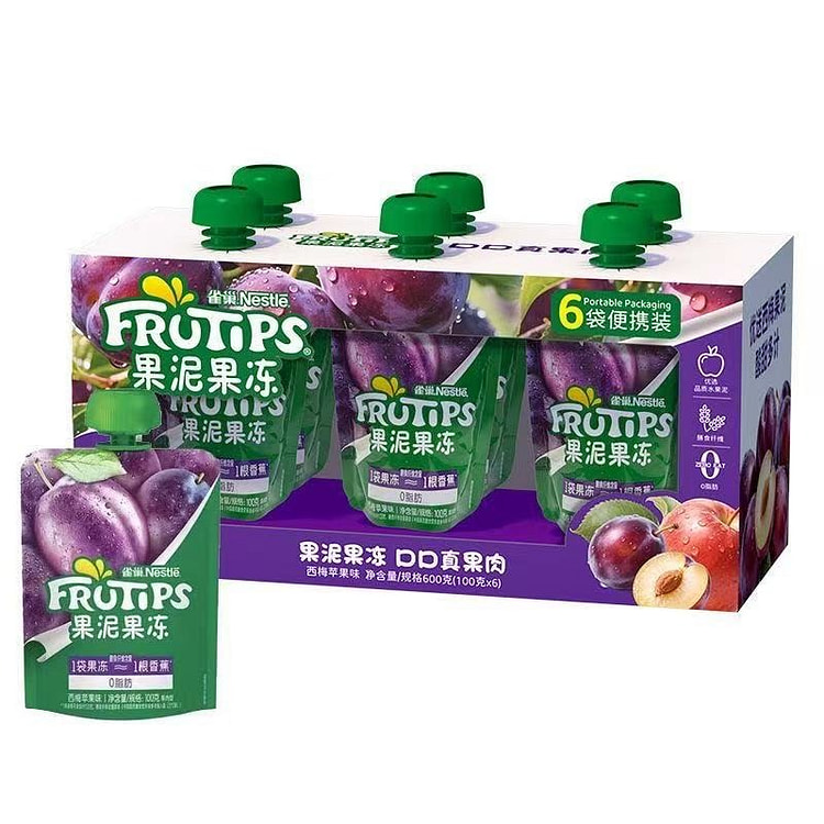 雀巢 6袋西梅苹果味果泥果冻0脂真果肉饮品休闲零食 600 克