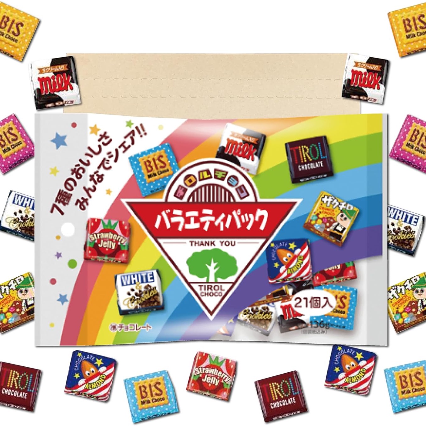 Tirol Chocolate Variety Pack Strawberry Milk 140g 1 個