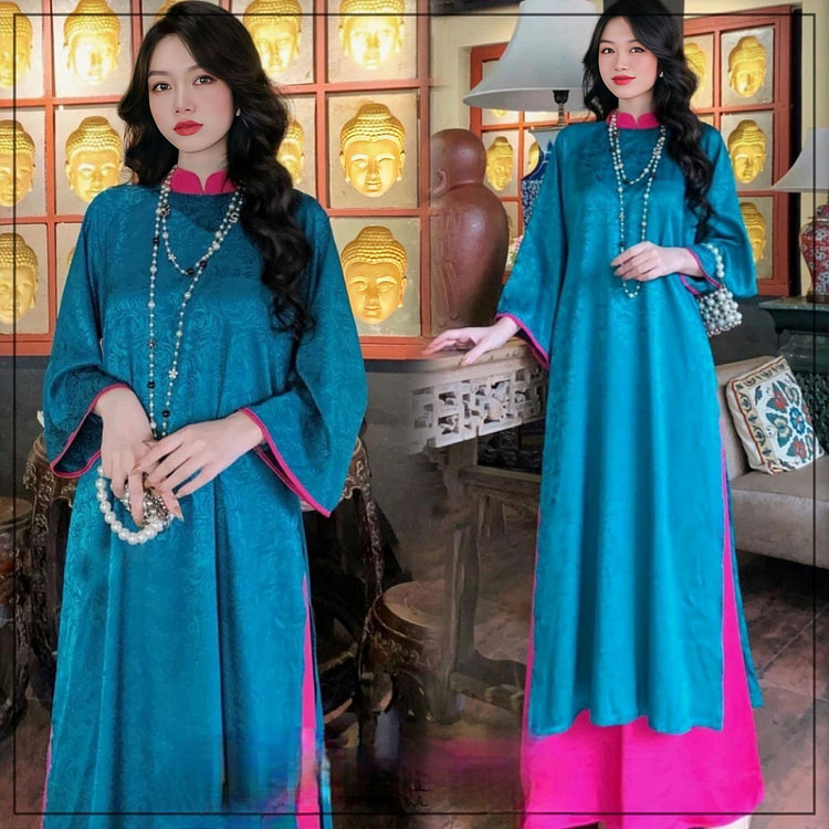 Cocolili Size M H179 Silk Ao Dai (With Pant) 1 each
