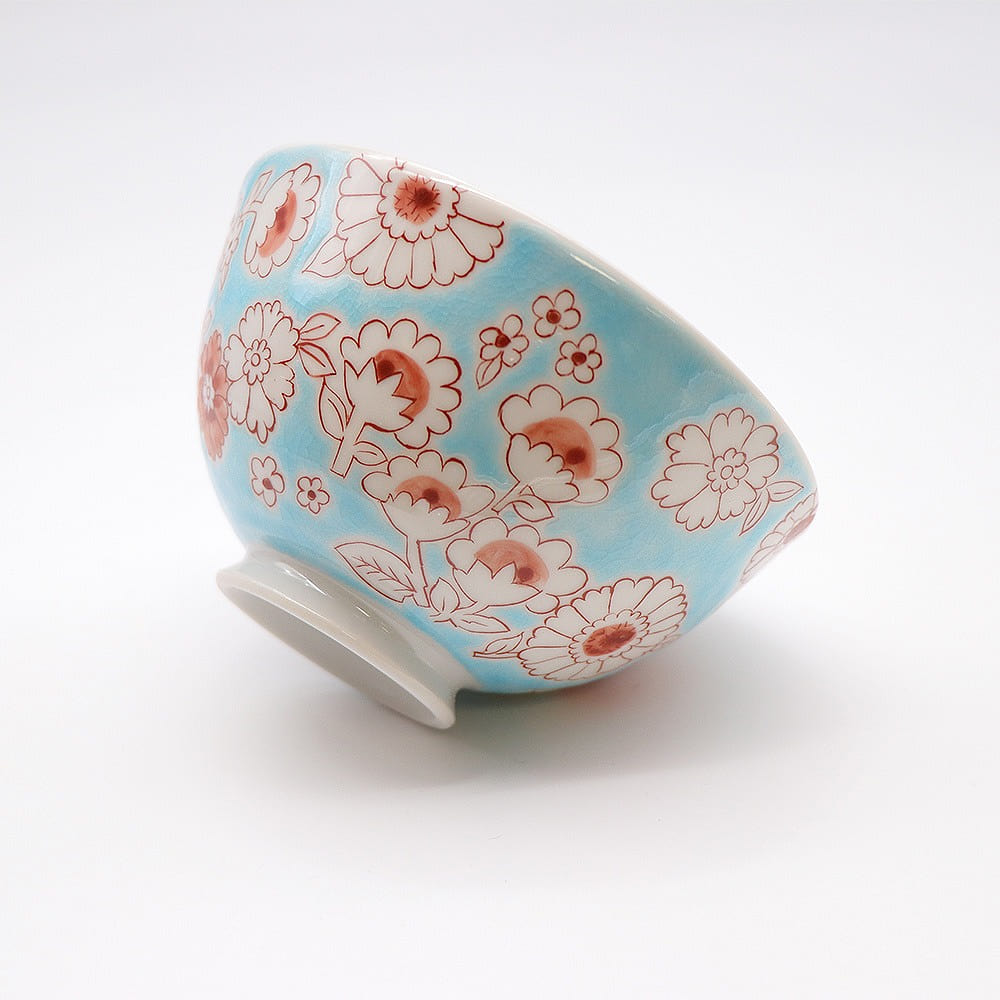 Kutani Ware Rice Bowl - Flower Shower 1 each